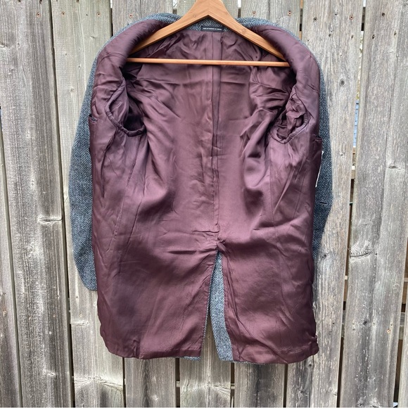 Vintage Harris Tweed Sport Blazer Jacket Scottish Wool Lined Pockets 40R Grey - Picture 4 of 12